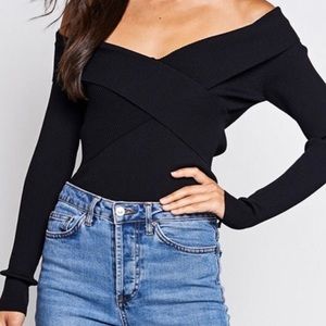 Off the shoulder black top